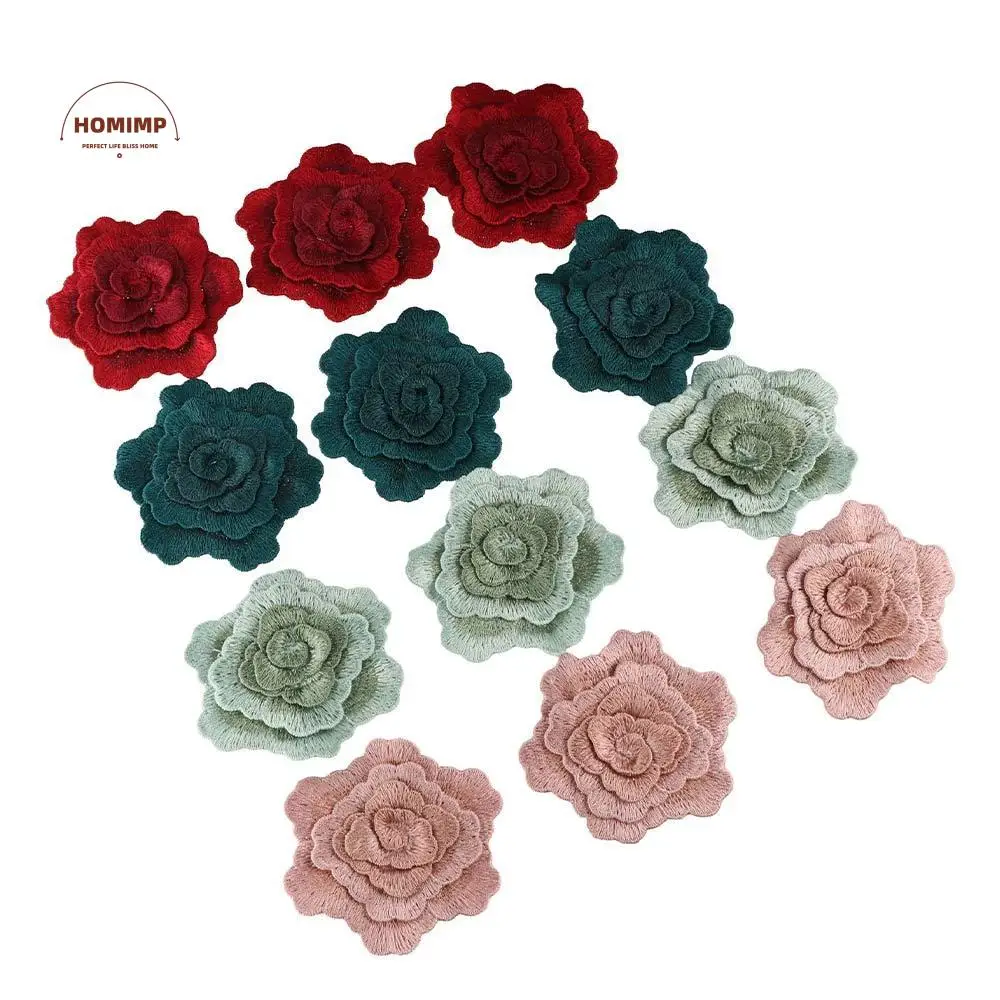 

3PCS Multi-layer 3D Flowers Embroidered Appliques Handmade DIY Crafts Clothing Appliques Exquisite Garment Decoration