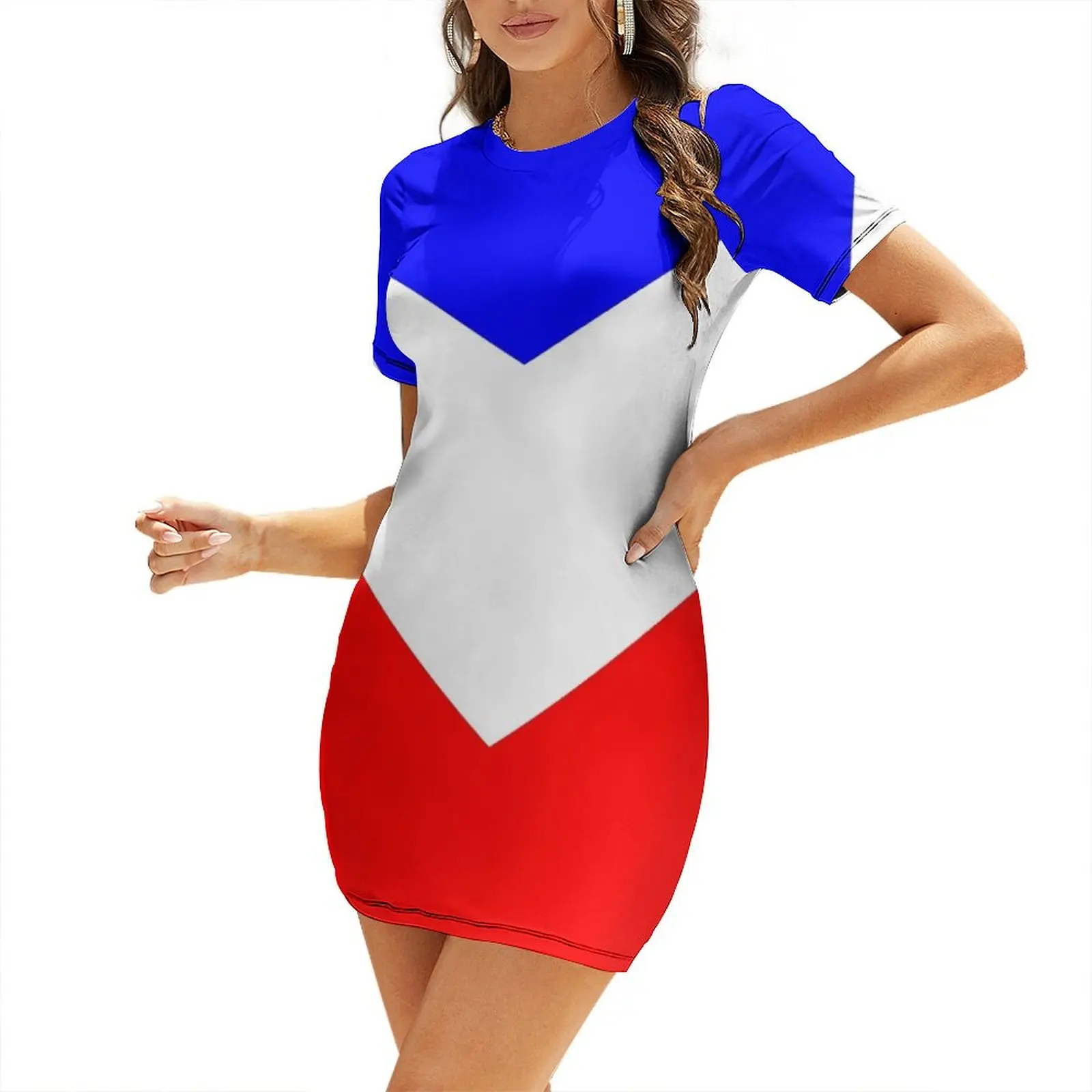 

Bleu Blanc Rouge Short Sleeved Dress fairy dress luxury woman evening dress