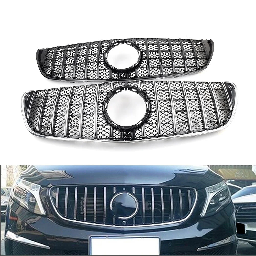 GTR Style Car Front Bumper Radiator Hood Grille Racing Grill For Mercedes Benz V Class W447 V250 V260 2016 2017 2018 2019 2020