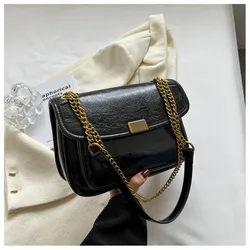 2024 Nowa modna klapka Retro Oil Leather Chain Shoulder Strap Small Box Bag designer luxury bag bolsos de mujer vip