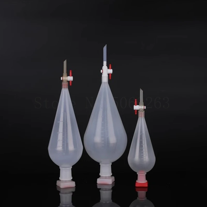 1pc Lab 125ml-1000ml Pear-shaped Plastic Separatory Funnel Acid-resisting Alkali-resisti Laboratory Supplies