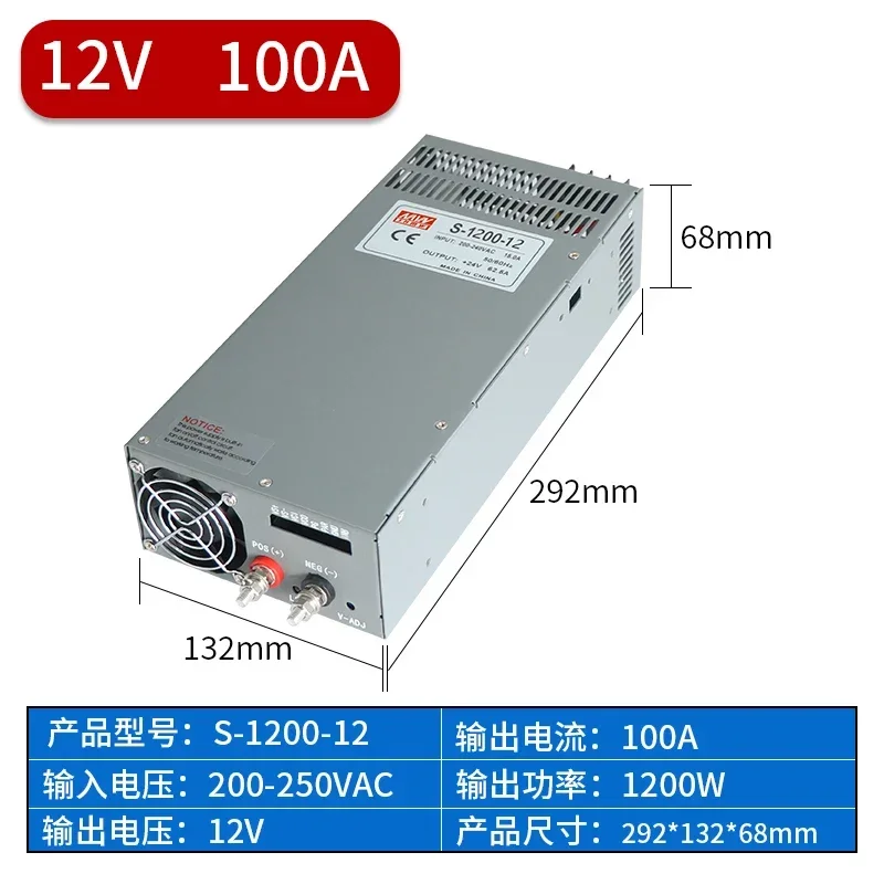 1000W 2000W 2500W High Power Schakelende Voeding 24V 12V 36V 48V 60V AC naar DC Converter voor LED Strip CCTV