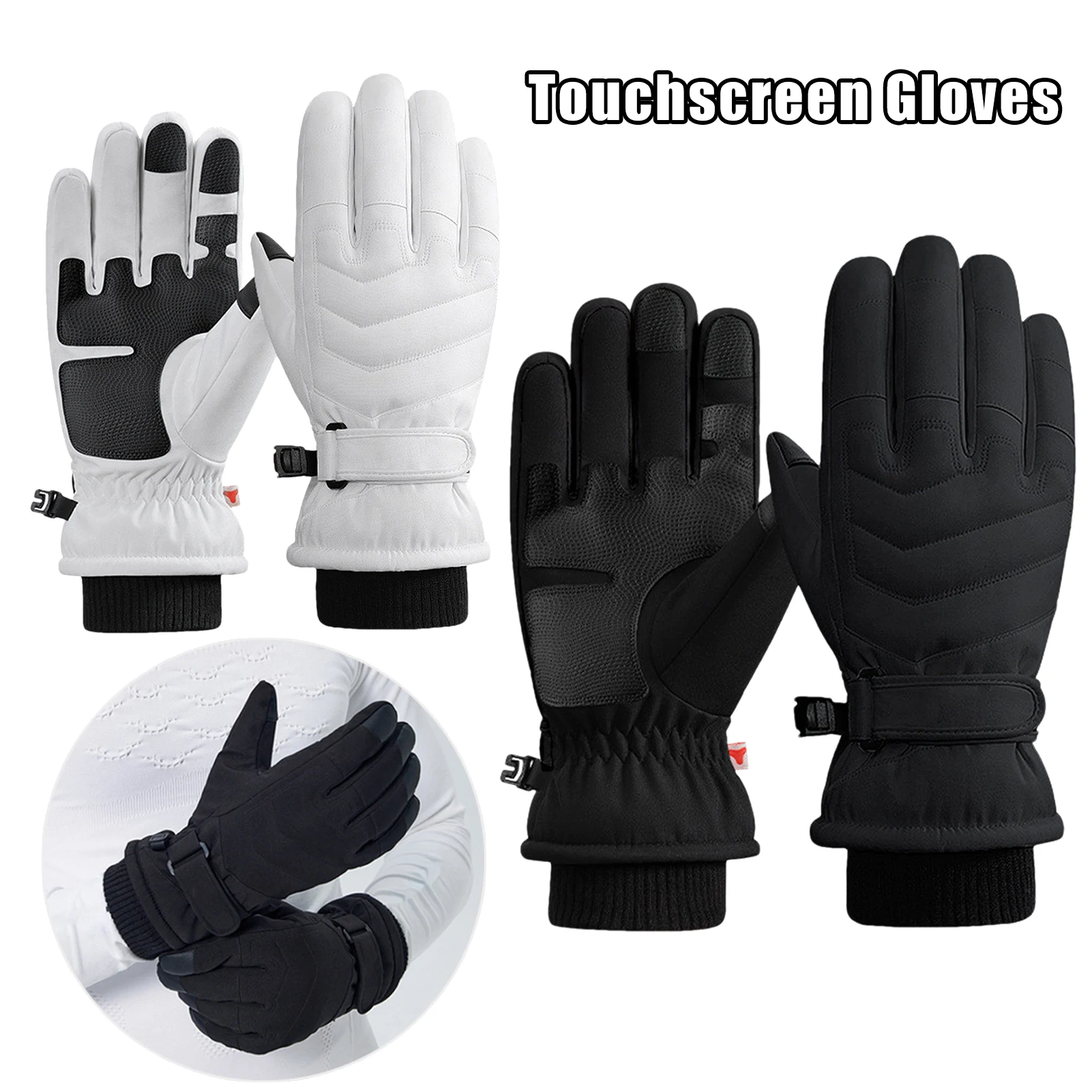 

Ski Gloves Waterproof Gloves with Touchscreen Function Snowboard Thermal Gloves Warm Snowmobile Snow Gloves for Driving Running