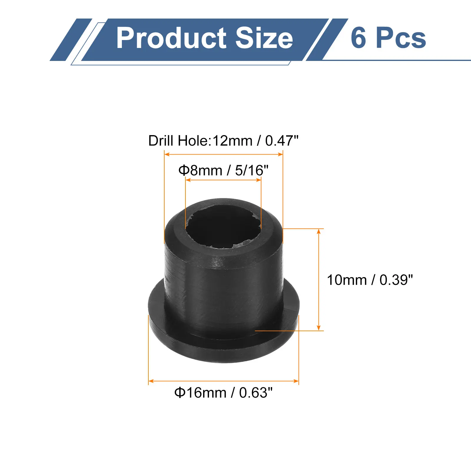 4/6/10/12/18Pcs Rubber Grommets 7-10mm ID Top Hat Grommet Black Silicone Rubber Hole Plug Gasket for Wiring, Automotive