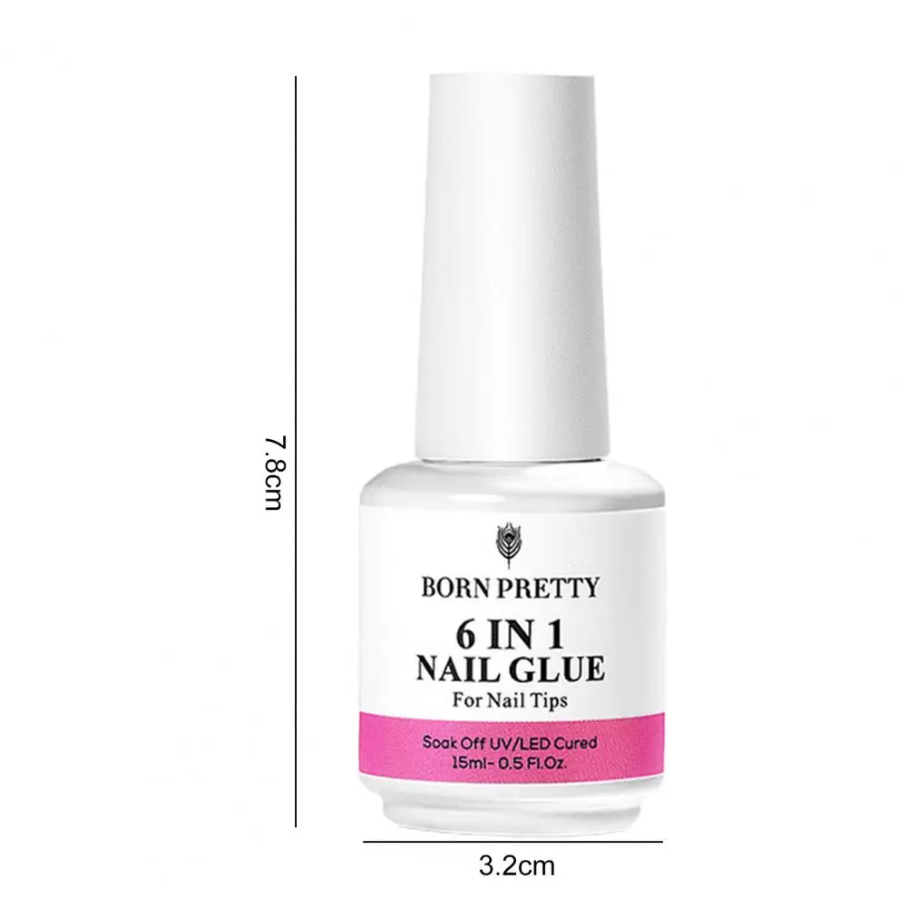 15มล. ประโยชน์ความเหนียวสูงไม่มีกลิ่น6-in-1แช่ฐานกาวเล็บ LED UV เจลเคลือบบนเล็บเจล DIY