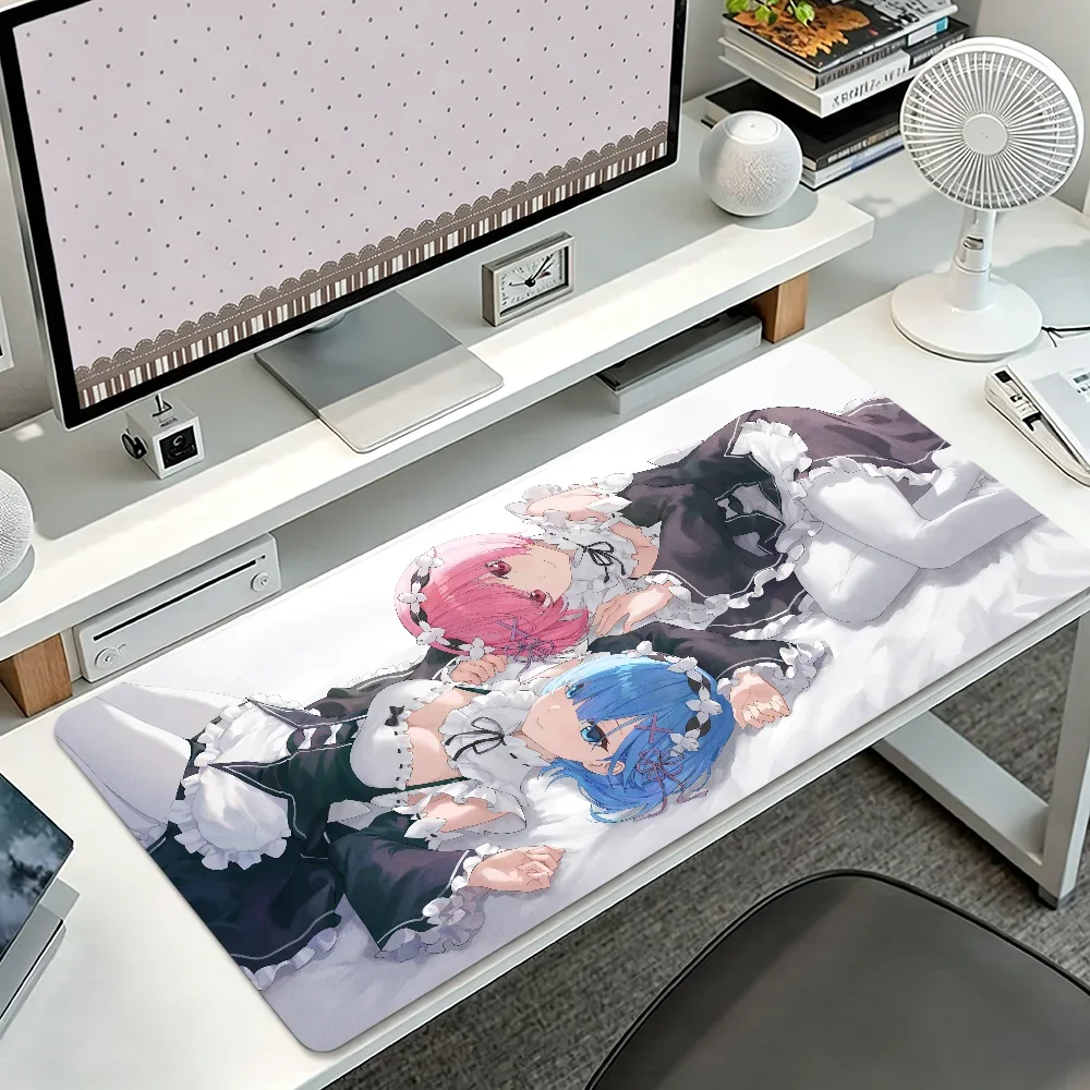 CIFBUY Large Mouse Pad Re Zero Rem Ram Emilia Extended Desk Mat Non-slip Gaming Keyboard Deskpad for Office Study