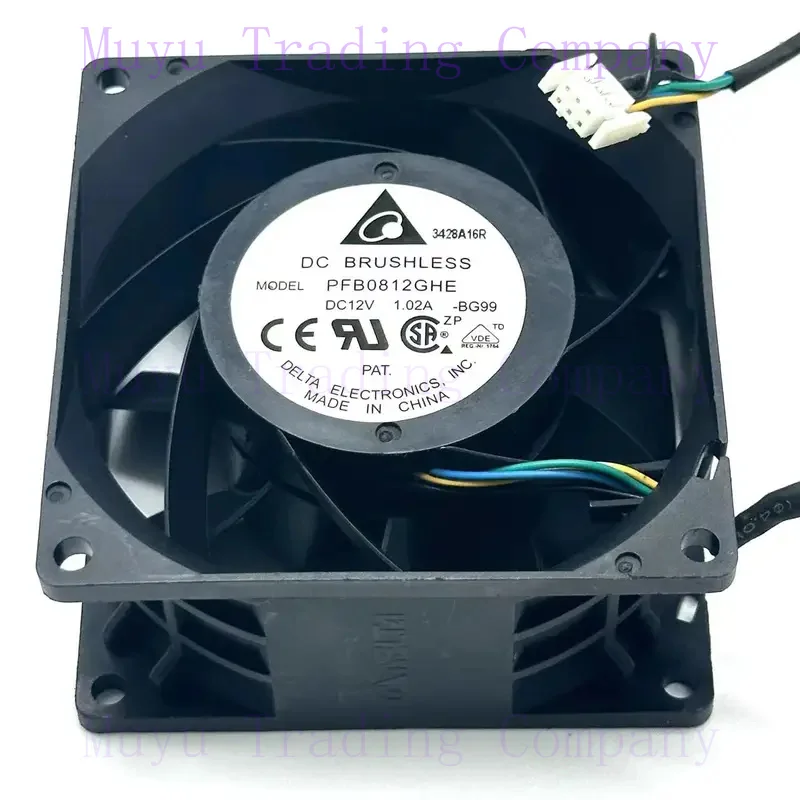 FOR Delta Electronics PFB0812GHE BG99 ML310e Gen8 V2 686749-001 DC 12V 1.02A 80x80x38mm Server Cooling Fan