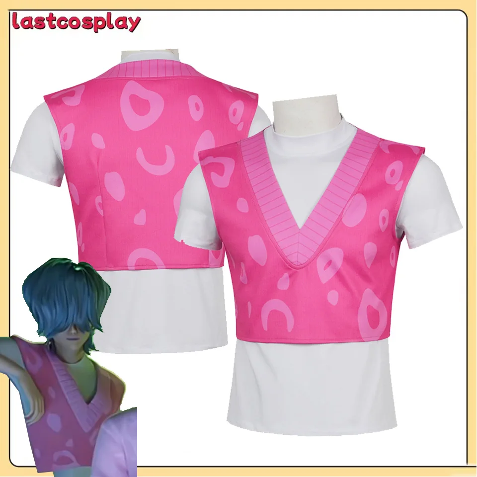 

KPop Омела Косплей Костюм Демон Мультфильм Охотники Сая Cos Мальчики Взрослые Мужчины Мальчики Розовый Жилет Топы Наряды для Хэллоуина Карнавал