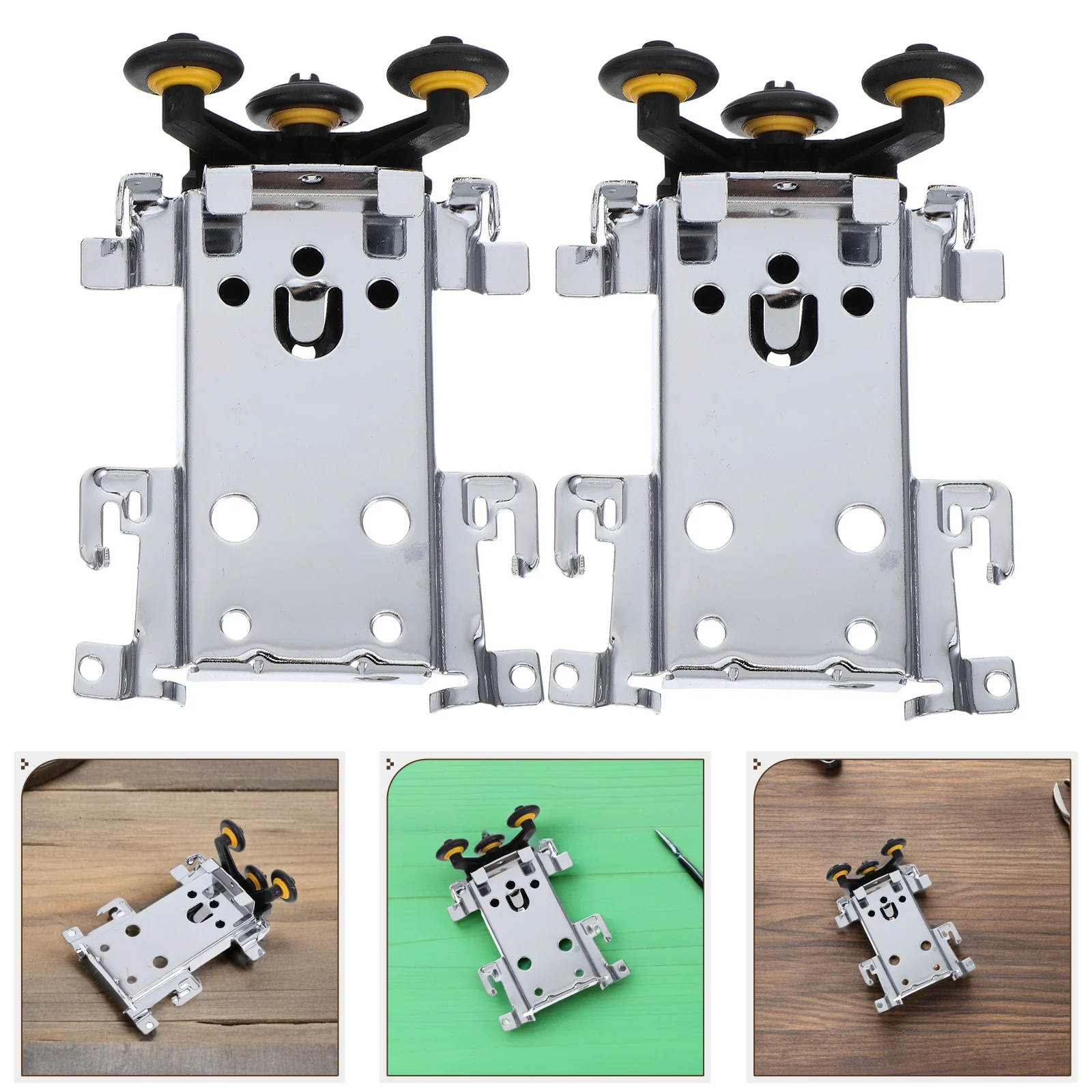 

2Pcs Sliding Door Wheels Heavy Duty Roller Replacement Kit for Closet Cabinet Doors Vintage Aesthetic Bottom Assembly Aluminum