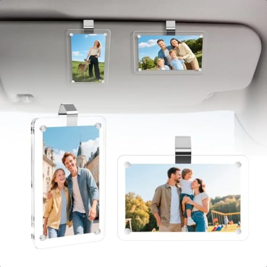 

2pcs car Picture Holdercar Decor Photo Holder ports 3inch Photos Perfect Car Accories Decor to Showcase Family Photos