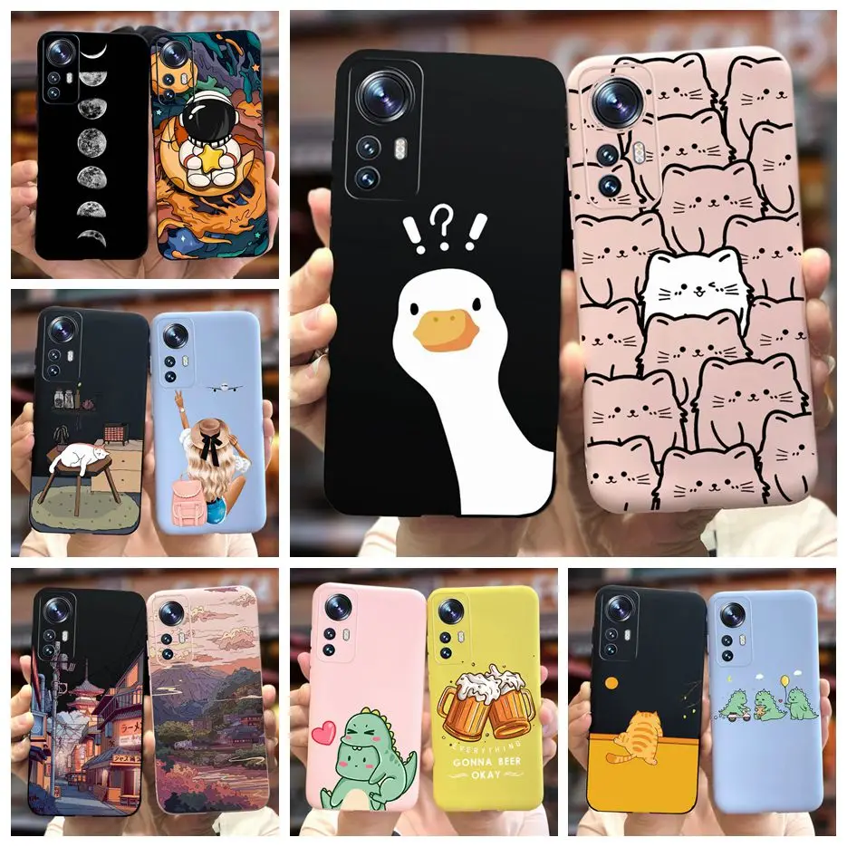 For Xiaomi Mi 12 Lite 5G Case Cute Fashion Cartoon Cover Soft Silicone Phone Case For Xiaomi Mi 12 12X Mi12 Pro 5G Fundas Bumper