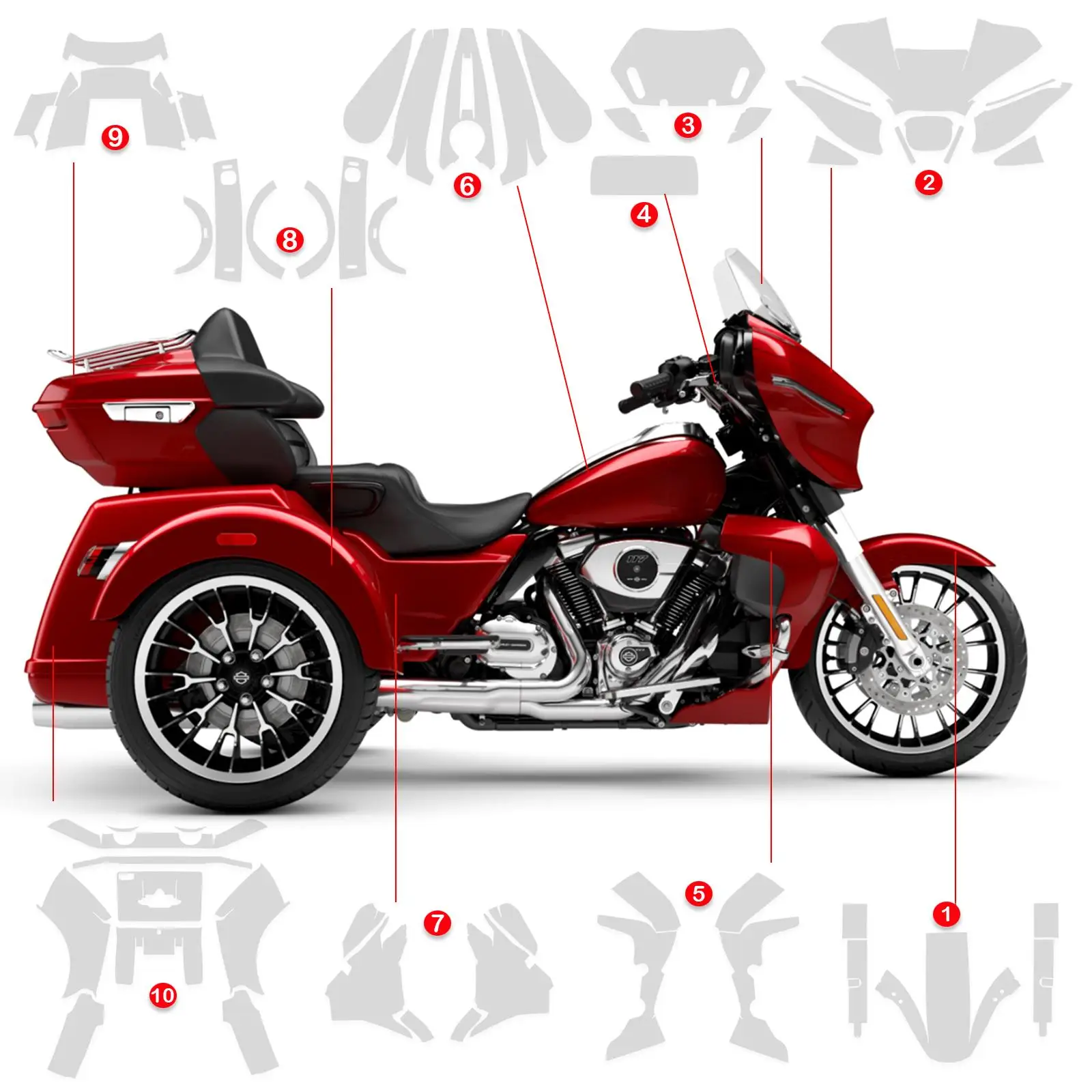 TPU For Harley Street Glide 3 Limited 2026 Paint Protective Film PPF Motorcycle Accessories Protection Self-Healing Glossy Matte