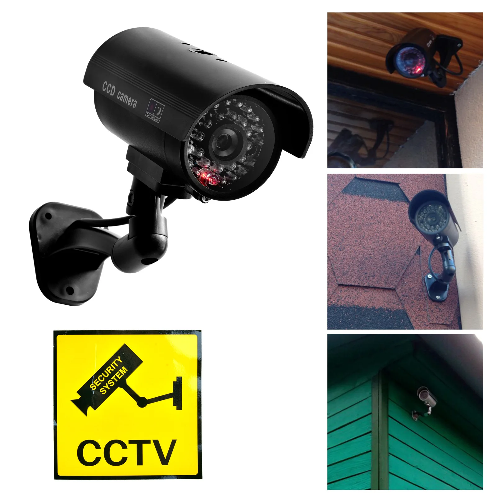 

02CCTV New Fake Surveillance Camera Simulation Monitoring Virtual Camera with Lights Simulation Camera