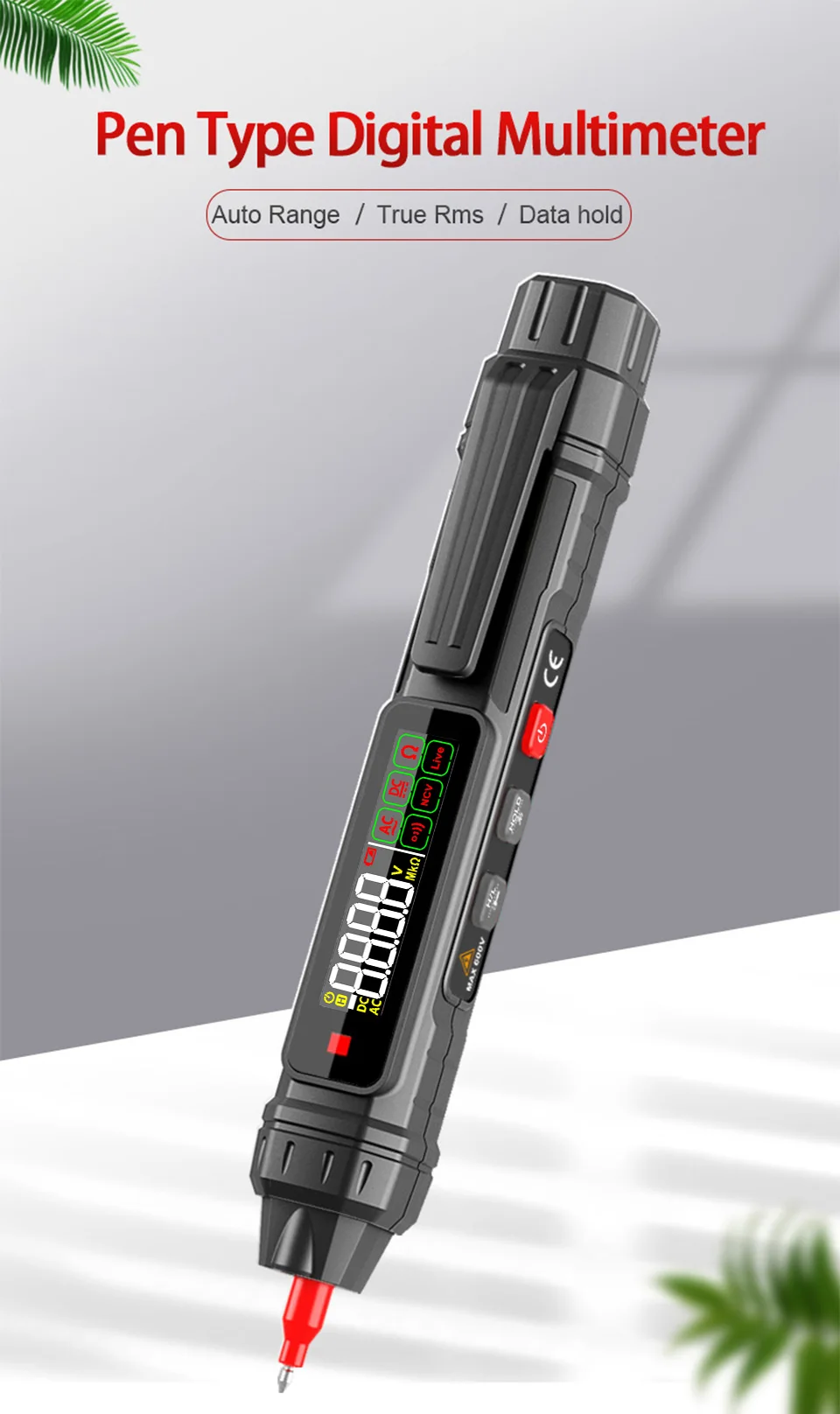 Smart Digital Multimeter Berührungsloser Spannungsdetektor Stift Auto Range Resistance NCV Hochpräziser Multimetro Voltmeter Tester – Detail 7