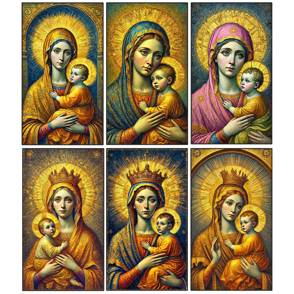 Diamond Painting Kit Diamond Mosaic DIY Virgin Mary Full Square Round Rhinestone Cross Stitch Handmade Home Pendant