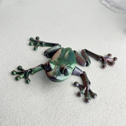 1pcs 3D printing simulation tree frog refrigerator sticker Kitchen kitchen decoration office funny joint movable frog sticker