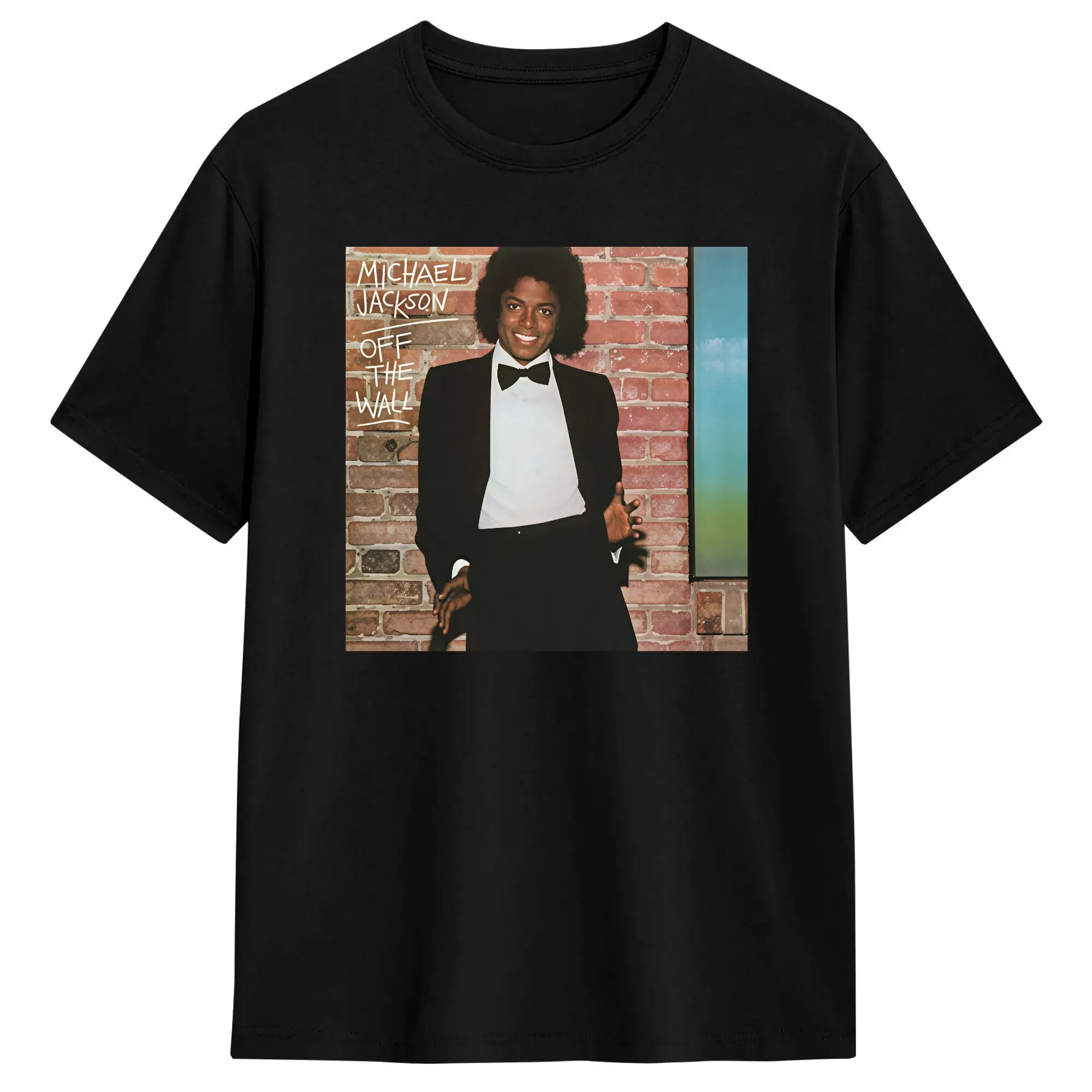 Michael MJ Off The Wall Album  T-Shirt Men  Casual 100% Cotton Tee Shirt Crewneck Short Sleeve T Shirt Big Size Tops