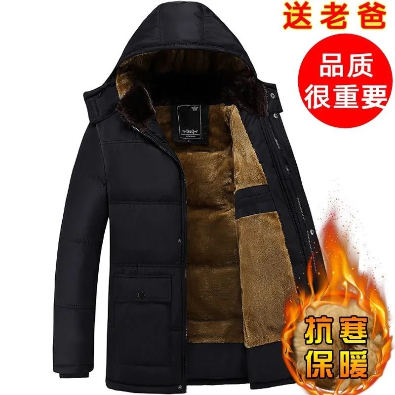 معاطف قطنية في منتصف العمر وكبار السن، معاطف قطنية على شكل سترة للرجال، معاطف سميكة، ملابس خارجية، بدلات قطنية شتوية