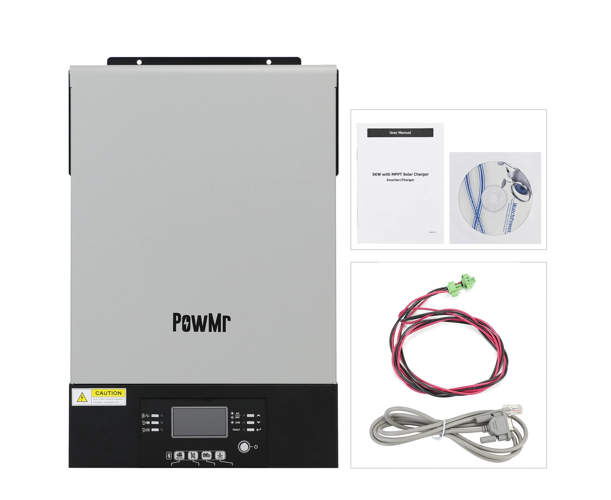 In Stock!! PowMr 5KW 48V Inverter/Charger + MPPT 100A Solar Charger Pure Sine Wave Hybrid Solar Inverter with Parallel Function