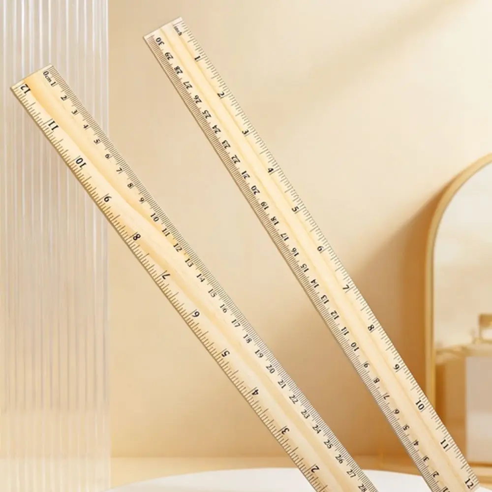 Classic Wooden Straight Ruler Dual Scale Measuring Tool For For Xingweiqiang School Teacher Student Office Drafting Aid