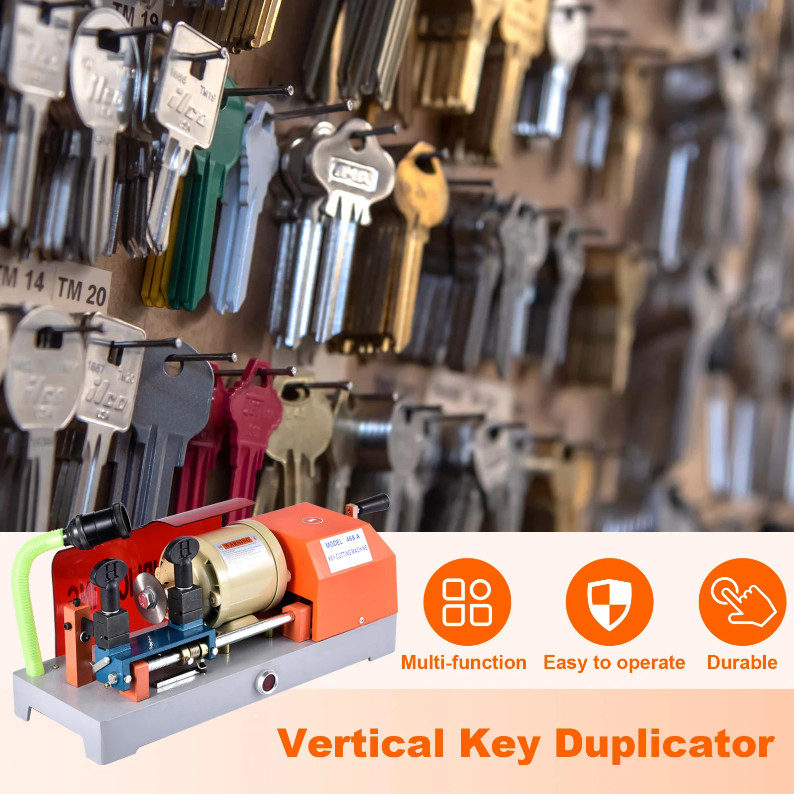 Máquina duplicadora de llaves de precisión de 110 V, herramienta de corte horizontal para tiendas de llaves automotrices y cerrajeros comerciales