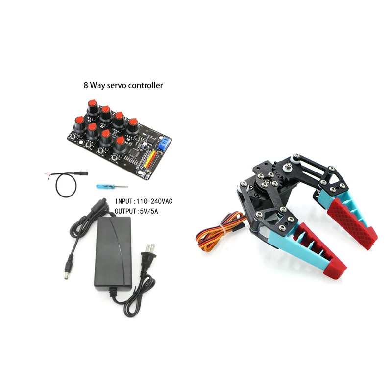 Neueste flexible roboter klaue bionic mechanischer arm finger mit silikon rutsch festem greifer pwn control servo programmier roboter kit – Detail 18