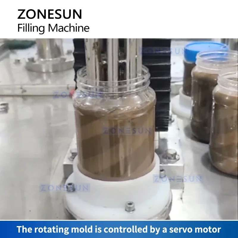 ZONESUN-máquina de llenado de remolino de doble Color, relleno de rayas, dispensador de pasta gruesa, equipo de embalaje de gelatina de mantequilla de maní, ZS-FM250