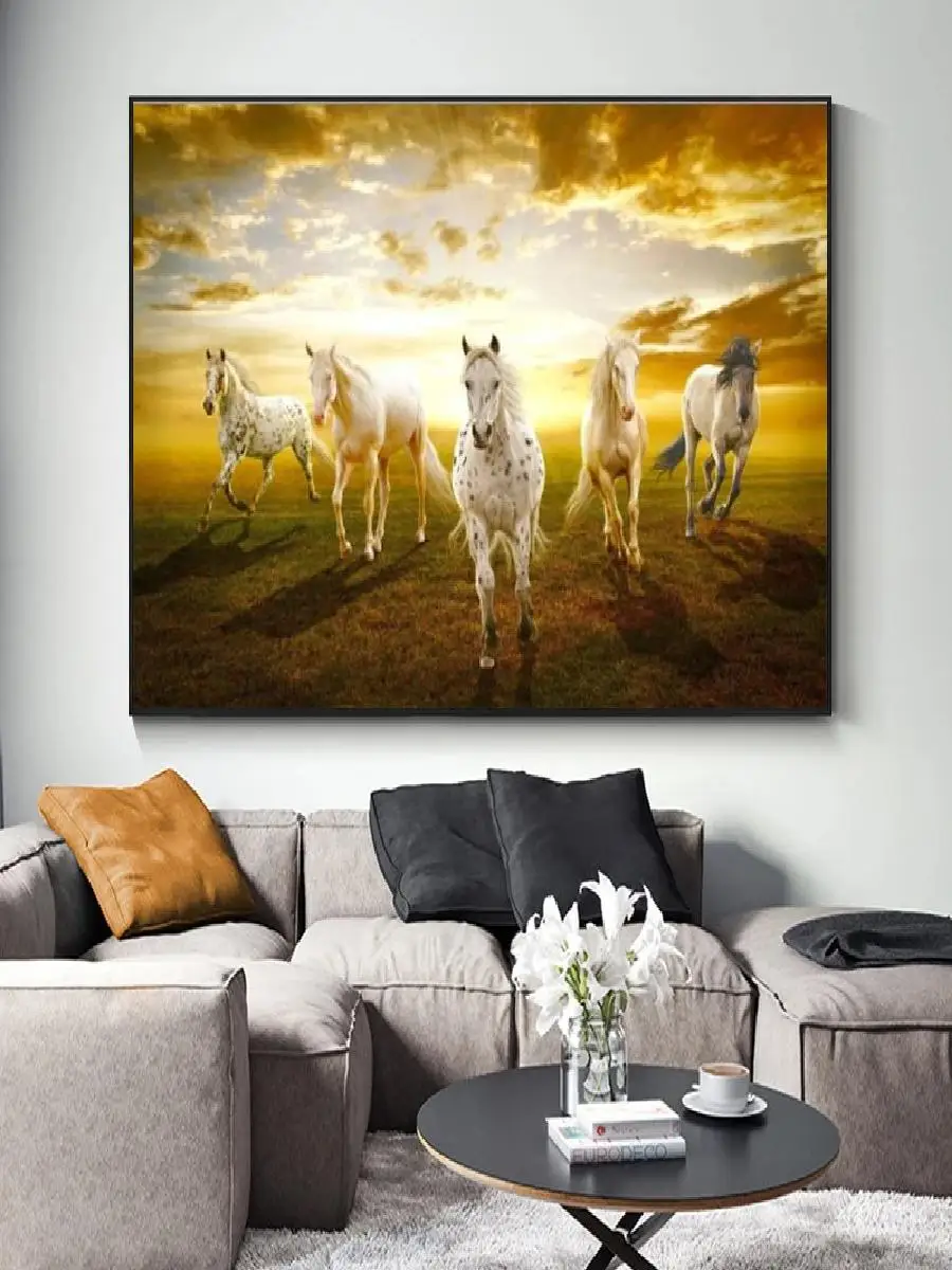 Wild Horse Running Canvas   Animal Steed Wall Art Posters and Prints for Home Decoration Modern Room Decor Cuadros