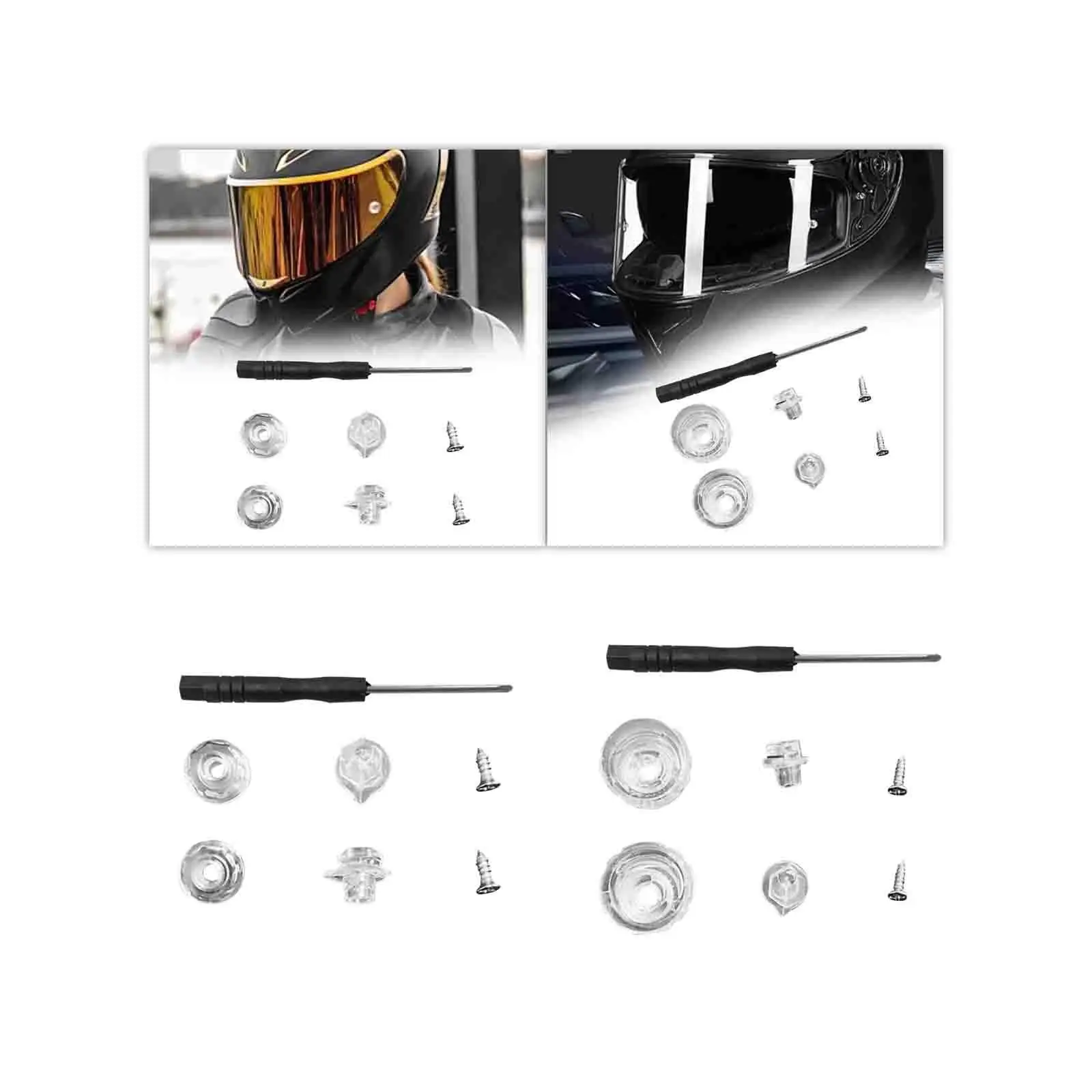 

Easy Installation Helmet Visor Pins Wide View Anti Fog Insert Clear Hardware for Motorcycle Helmet