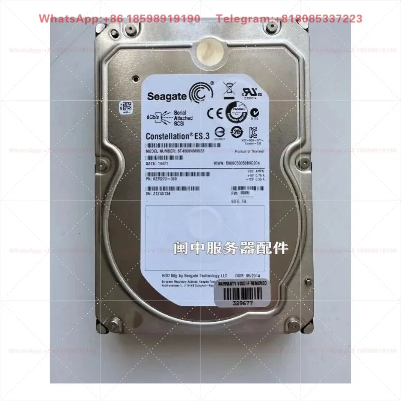 Brand New 3.5-inch 4TB SAS Enterprise Server Hard Disk Drive ST4000NM0023, High Performance 7200RPM 128MB Cache HDD