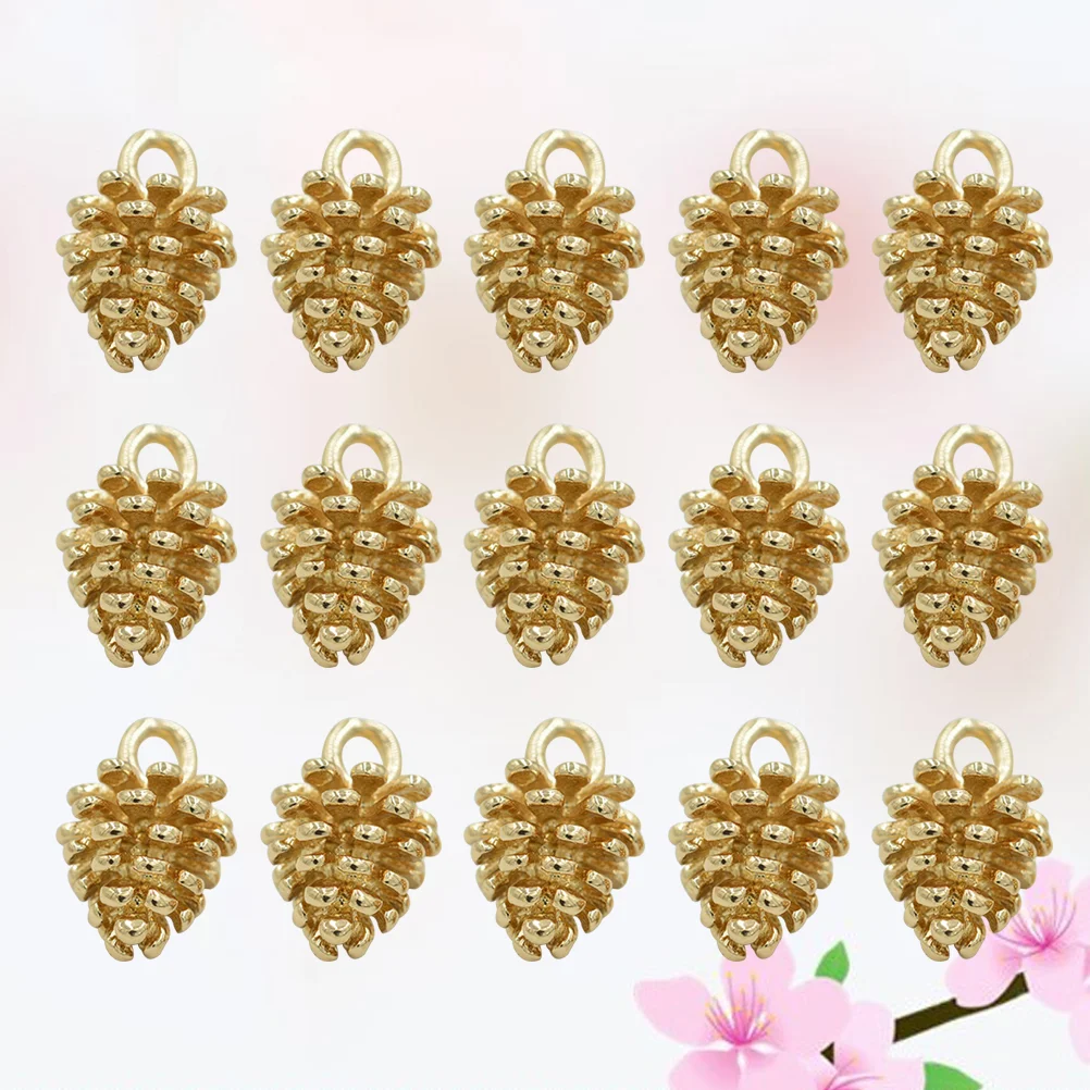 

100 Pcs Jewelry Crafting Charms Vintage Pine Cone Pendant Pinecone DIY Making Pendants Alloy Necklace