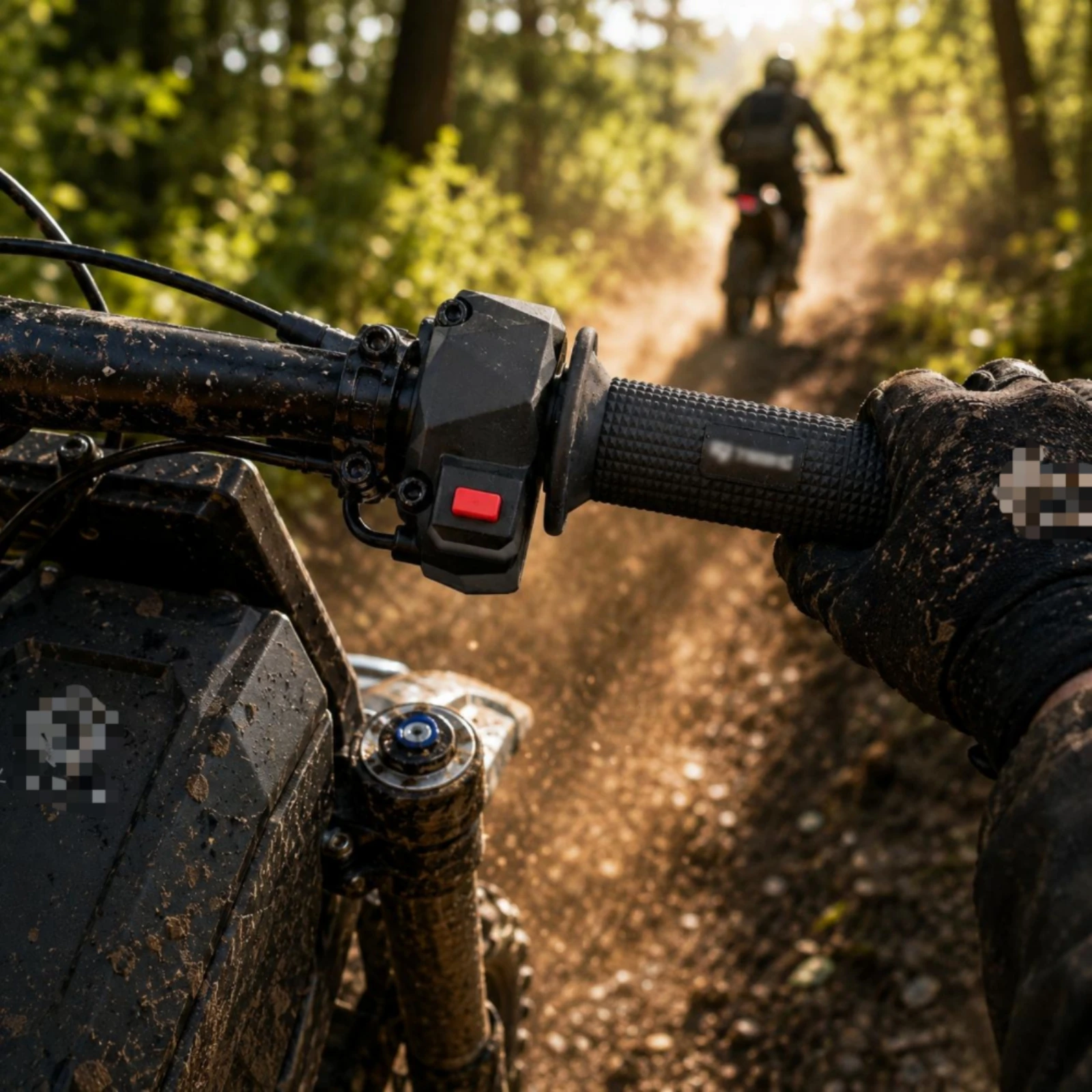 Twist Throttle Handlebar Grip with Textured Rubber and Multi-pin Connector for 79BIKE Off-road Electric Bikes