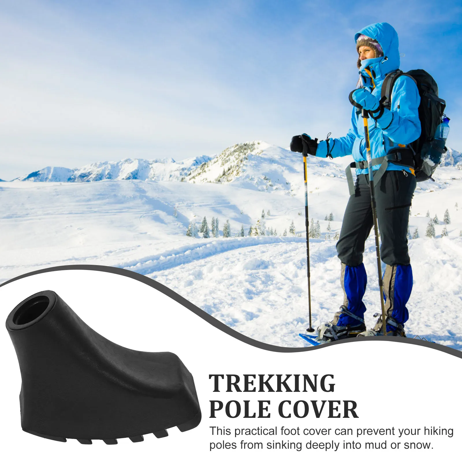

6pcs Trekking Pole Tips Covers Hiking Stick Protectors Non Slip Ends Rubber Replacement For Outdoor Activities Durable