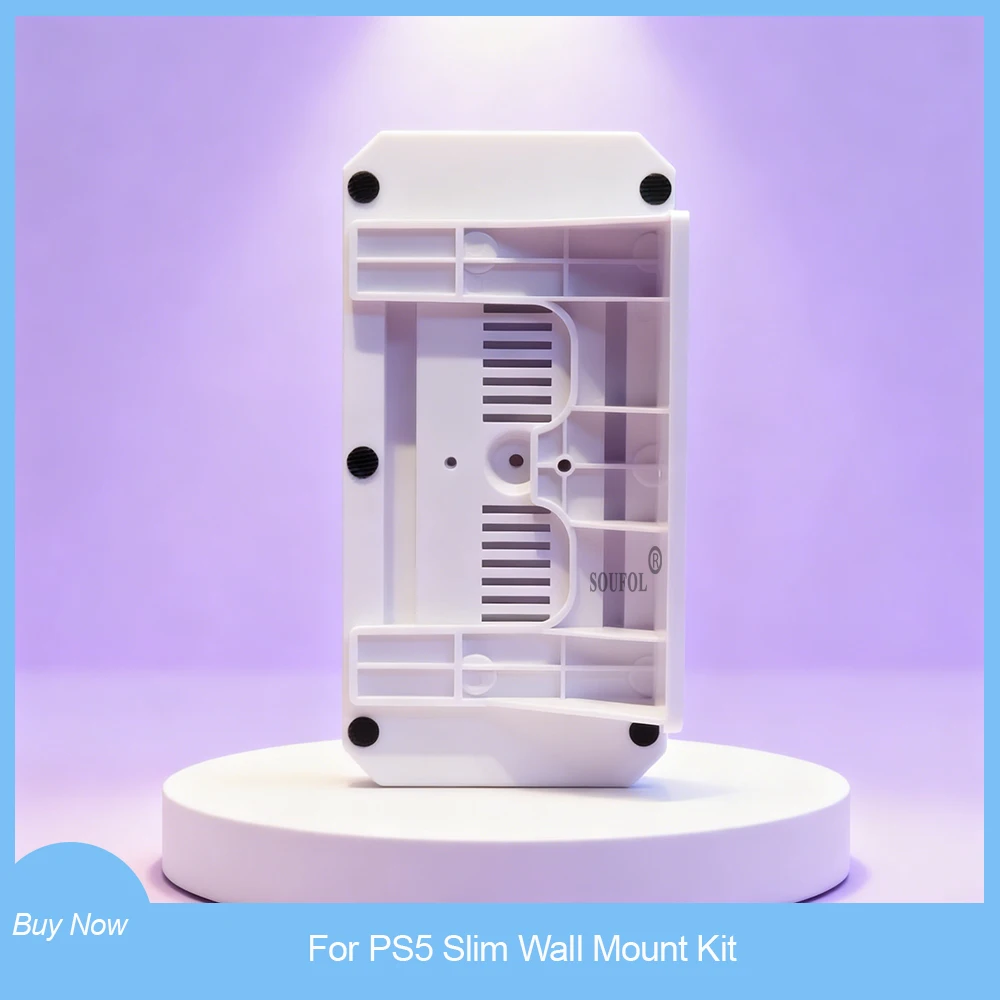 

For PS5 Slim Console Wall Holder - Vertical Bracket with 2 Controller Mounts Space-Saving Storage Accessories