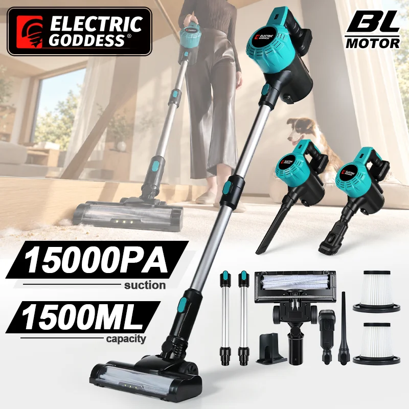 15kpa Cordless Electric Vacuum Cleaner 1.5l Portable Powerful Suction Sofa Floor Car Cleaning Tools for Makita 18v Battery Pin