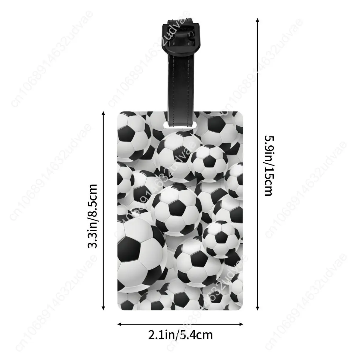 Custom Cool Soccerly Footbally Print Luggage Tag With Name Card Privacy Cover ID Label for Travel Bag Suitcase