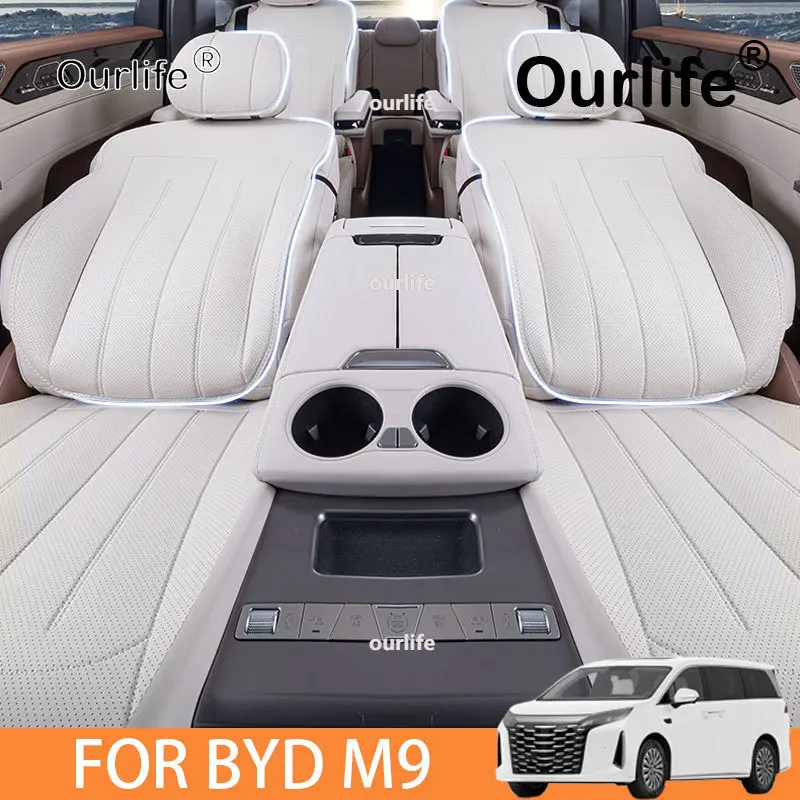 FOR BYD XIA M9 2026 2027 All Inclusive All Season Universal Seat Cushion Cover Leather Material Interior Modification Product