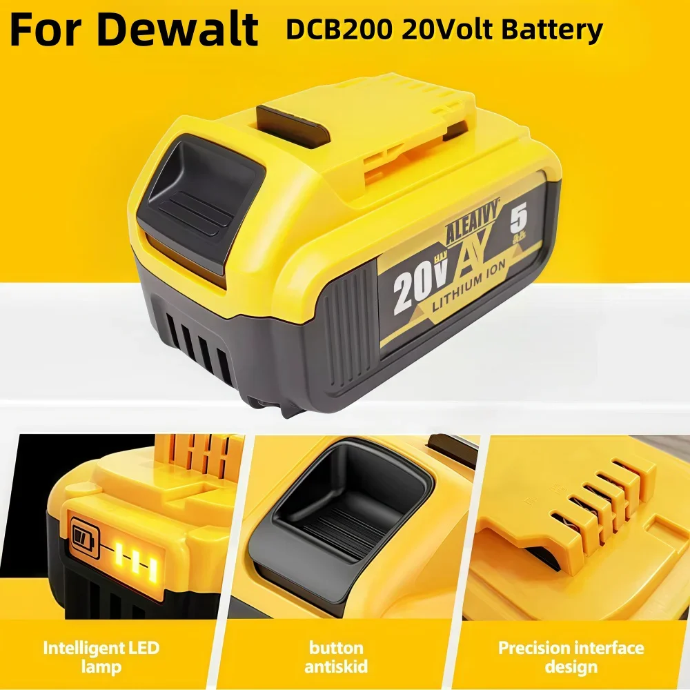 

Replacement 20V 5.0Ah MAX Battery for DeWalt DCB181, DCB182, DCB184, DCB200 (18V/20V 4A/5A/6A Power Tools).