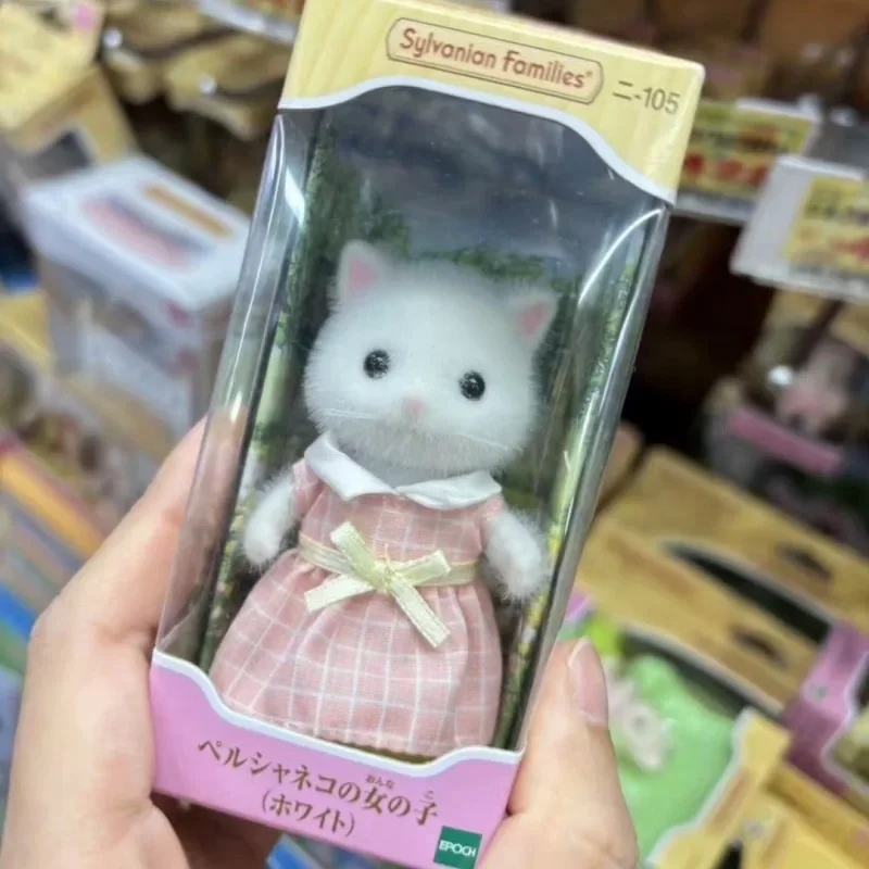 Sylvanian Families 정통 Ternurines 흰색 페르시아 고양이 자매 주방 세트 소녀를위한 어린이 장난감 소녀를위한 어린이 장난감 선물 세트