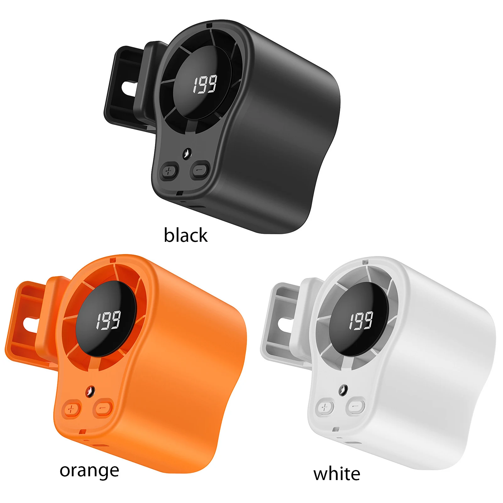 Semiconductor Cooling Car Fan USB Rechargeable Clip on Portable Desk Fans with LED Display 360 Rotation Quiet for Car Camping