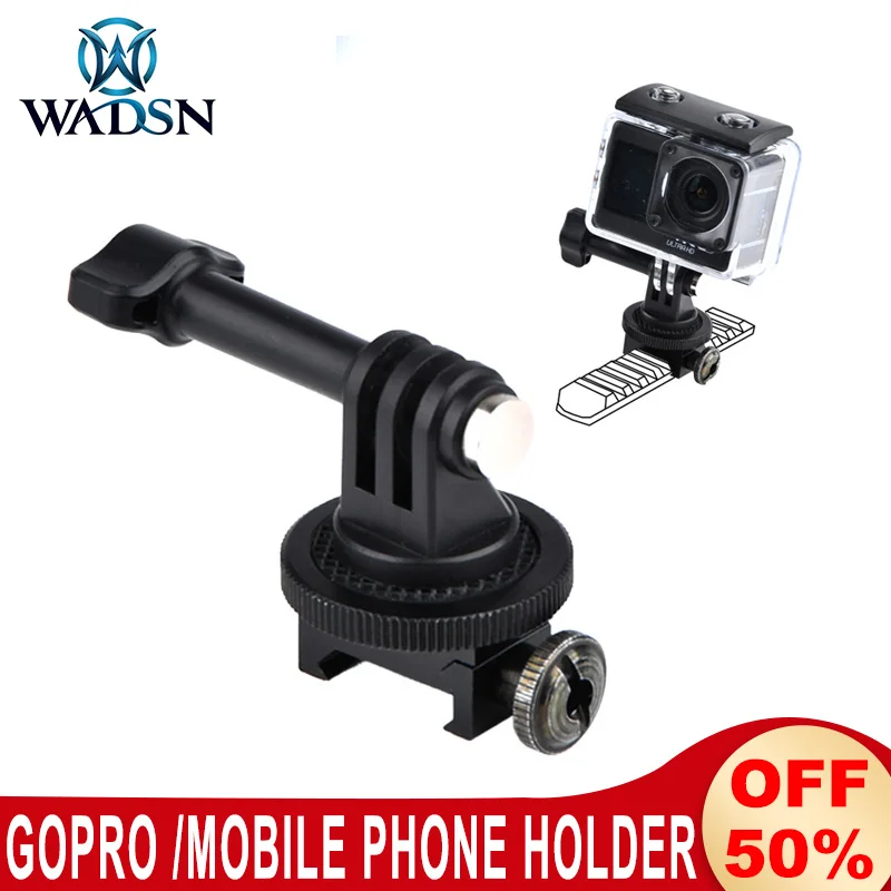 Tactical GoPro Camera Install Mounts Hunting Accessories Mobile Phone Fast Fixed Adapter Metal Base Fit M-lok 20MM Picatiny Rail