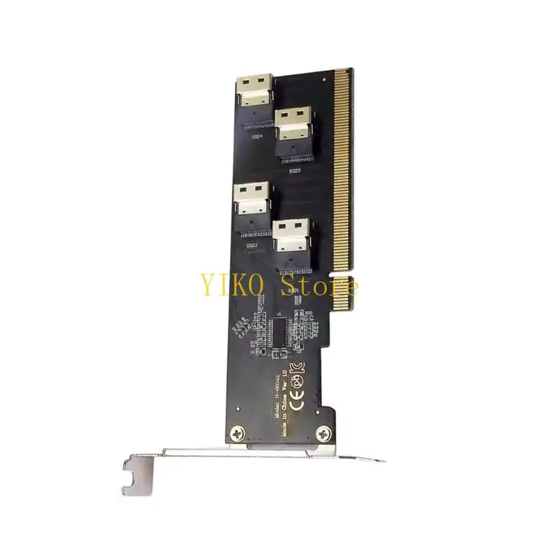K32C 4 cổng Bộ điều khiển PCIE X16 Thẻ mở rộng nội bộ Bộ chuyển đổi PCIE sang SFF-8654