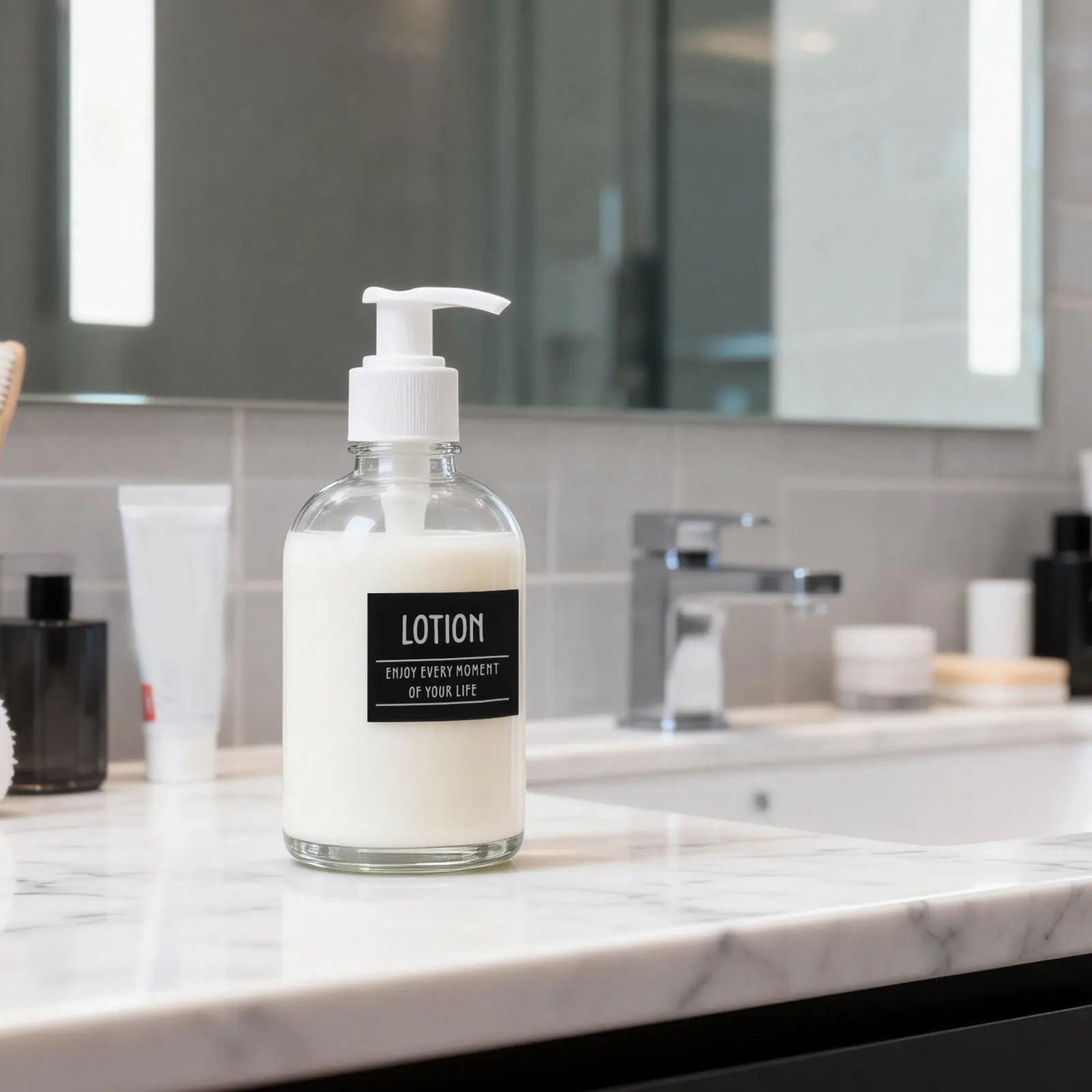 

12Pcs Bathroom Labels Waterproof Peel Stick Adhesive Stickers for Shampoo Conditioner Body Wash Hand Soap Lotion Dispenser Glass