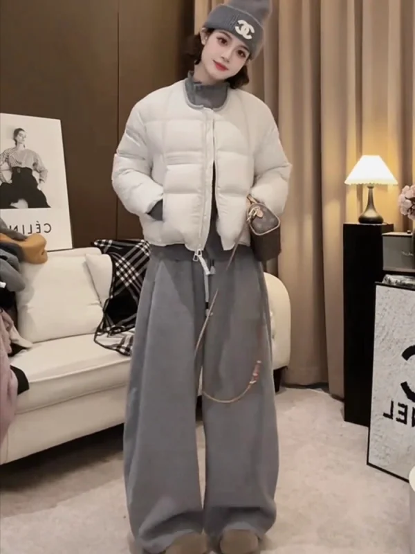 

Korean Sle Commute Faion Warm ort Thi Cotton Jaet Autumn Winter New Arrival Casual Outerwear for Small Figures