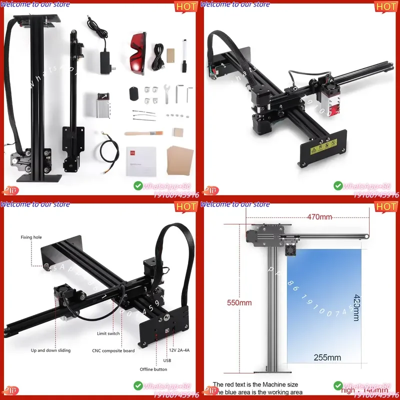 2026CE 20W 30W 40W 80W CNC Engraver Cutter Cutting Machine NEJE MASTER 3S PLUS Plywood Wood Metal MDF Engraver Tool