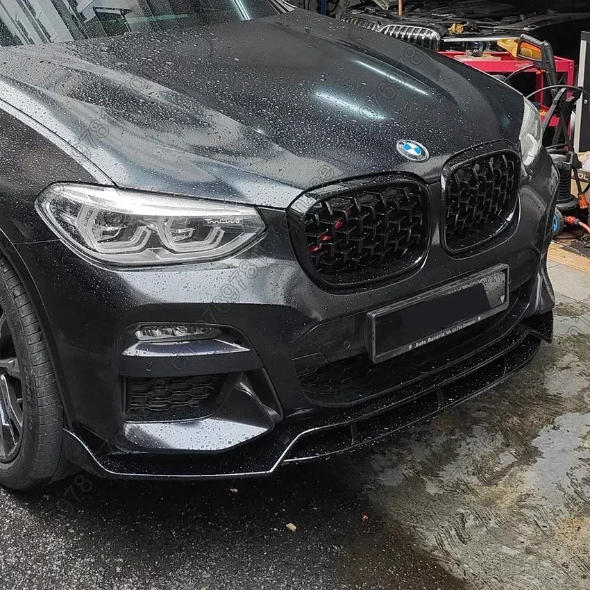 4Pcs Car Front Bumper Splitter Lip Diffuser Spoiler Black For BMW X3 G01 & X4 G02 M40i M40d M-Pack M-Sport 2017-2021 Guard Cover
