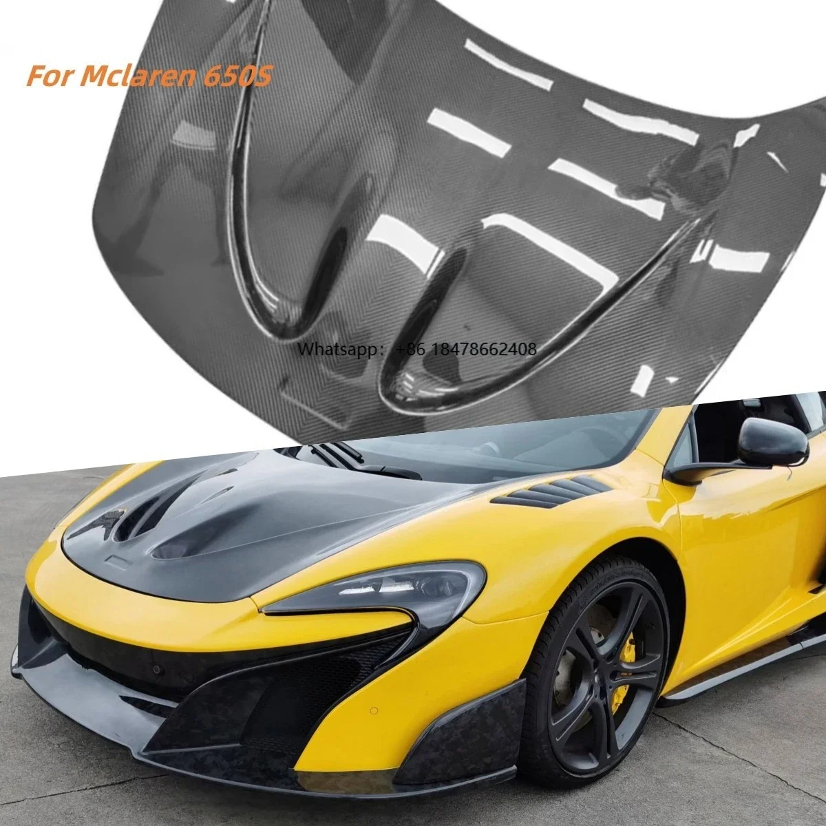 MRD Carbon Fiber Hood for Mclaren 650S Engine Cover Dry Carbon 12C-MP4 P1 Style