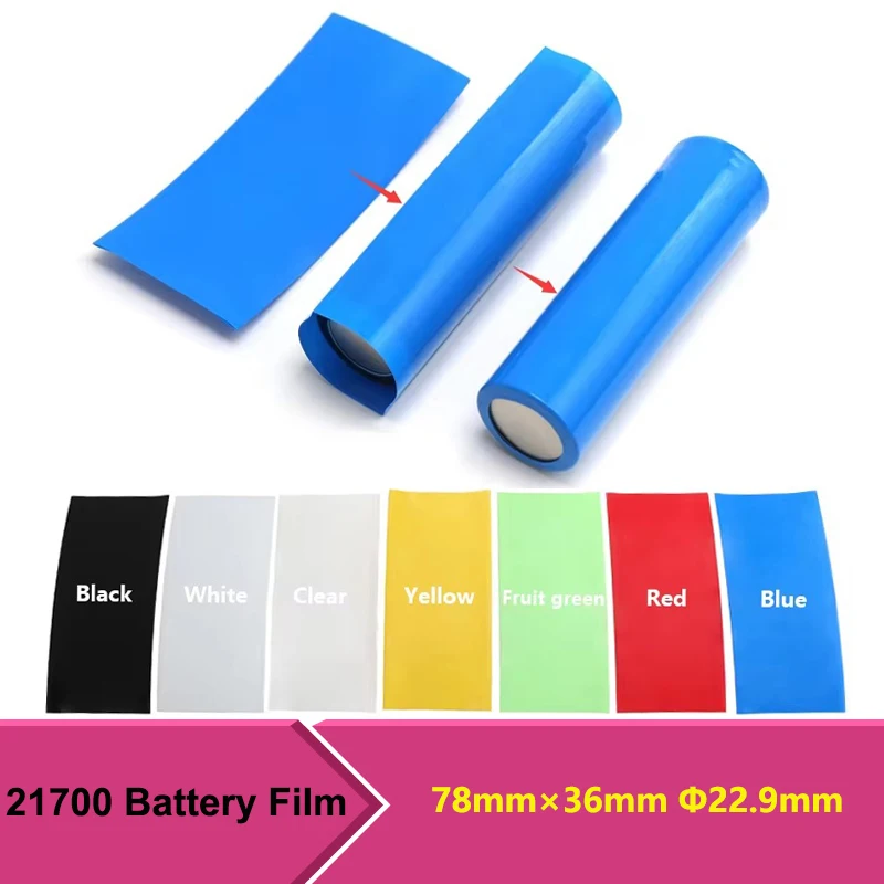 

21700 Battery Film PVC Heat Shrink Tube 78x36mm Precut Shrinkable Sleeve Tubing Protect Pipe Cover for Batteries Wrap