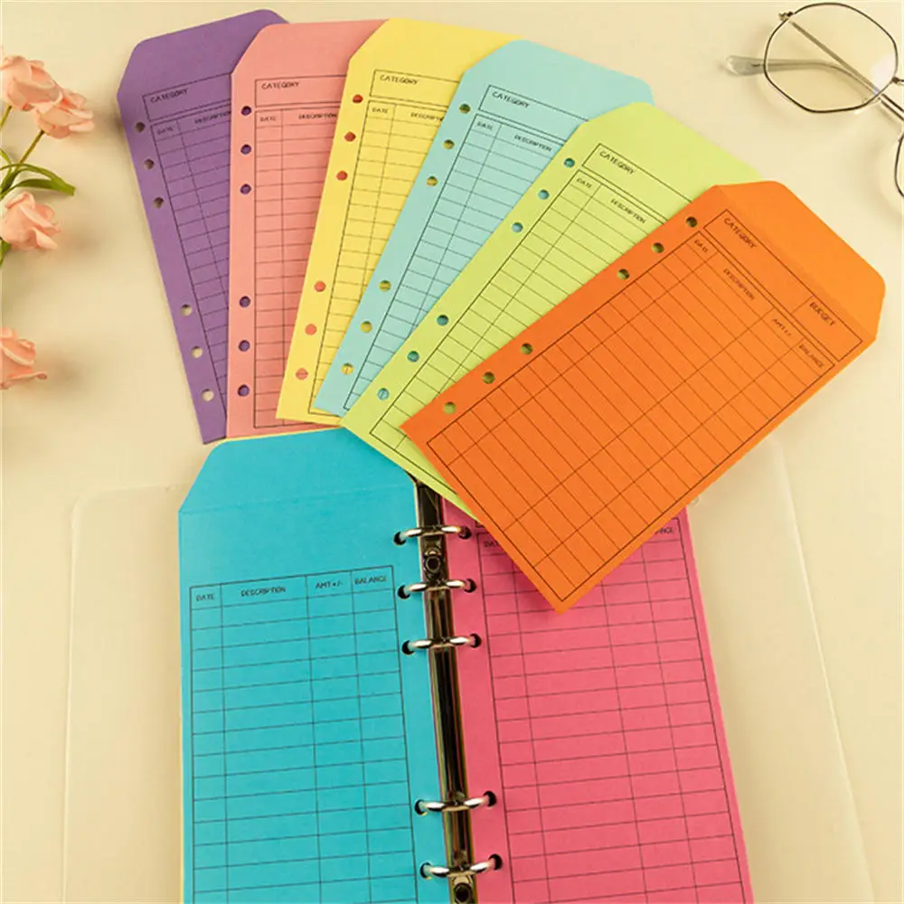 12Pcs Budget Envelopes Cardstock Cash Envelope for Budget System Vertical Layout Holepunches Bill Organizer Money Saving Planner