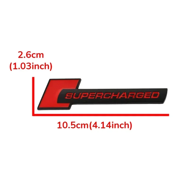 Metal Alloy Supercharged Logo Car Trunk Fender Sticker Side Emblem Badge For A3 A4 A5 A6 Q3 Q5 Q7 RS7 RS5 R8 S3 S4 S5 S6 S8 TT